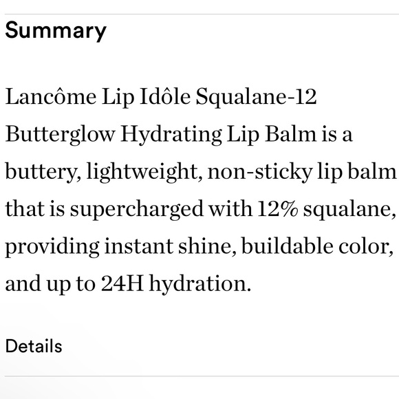 LANCOME Lip Idôle Squalane-12 Butterglow Hydrating Lip Balm- 10 Keep It Glowy - Picture 9 of 10